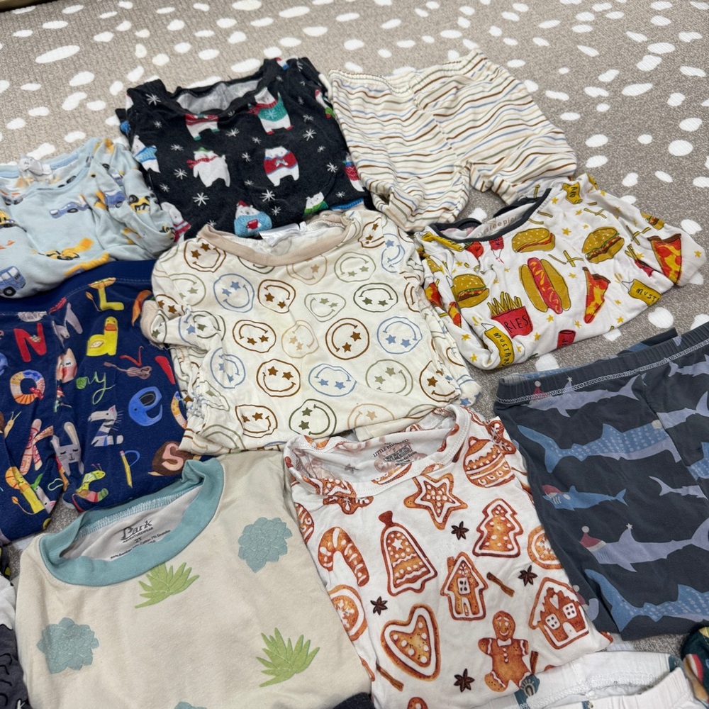 Lot of 20+ Bamboo Pajamas set long sleeve tee pants toddler baby boy kyte angel - Picture 8 of 15